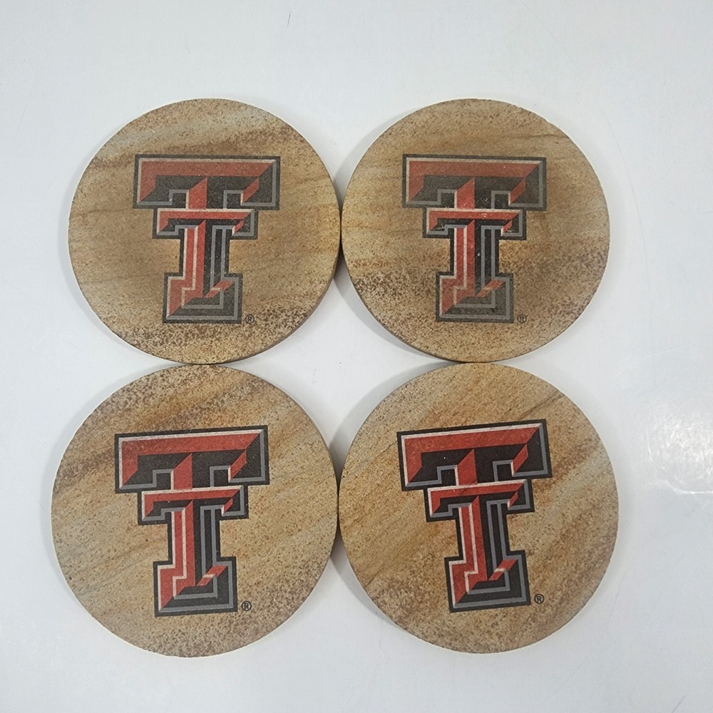 Texas Tech Red Raiders NCAA Thirstystone 4-Pack Natural Sandstone Coaster Set